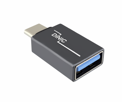 DINIC Adapter, USB C Stecker auf USB A Buchse, 3 Stück Alu, space grey